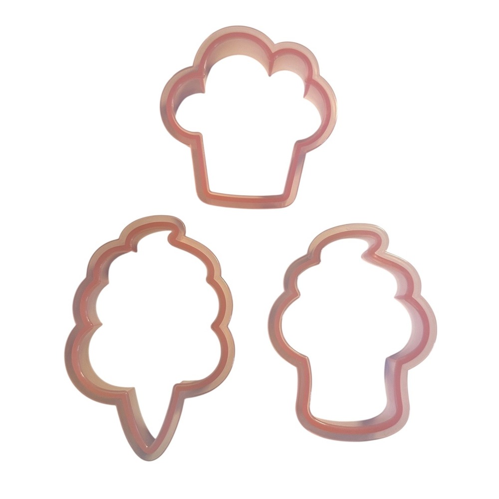 Sweet Sugarbelle Cupcake Cotton Candy Ice‎ Cream Cookie Cutters Set of 3 Baking